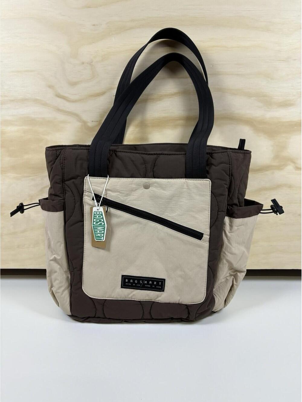 BAGSMART Paz 23L Tote Bag Laptop Work Travel Waterproof Multi Pocket Brown Beige